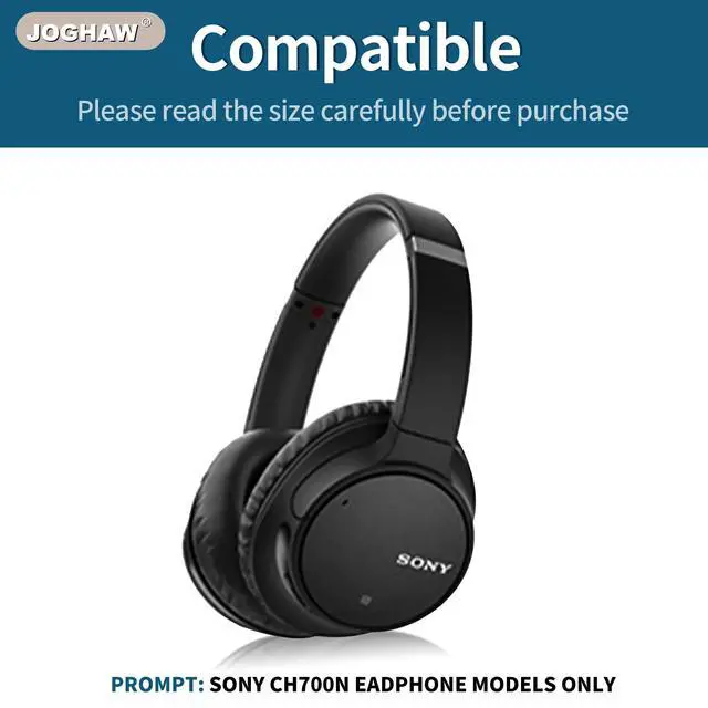 Alt view image 6 of 7 - Replacement Ear Pads for Headphones - Compatible for Sony WH-CH700N/MDR-ZX780/ZX770 | Premium Protein Leather Cushions with Soft Memory Foam for Comfort - Black