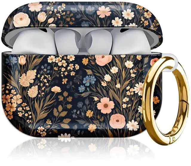 Main image of Compatible with AirPod Pro 3 Case, Cute Hard TPU Protective Cover with Keychain, Shockproof Design Case for Women & Girls,Floral Colors