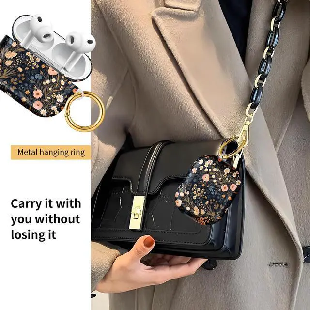 Alt view image 2 of 6 - Compatible with AirPod Pro 3 Case, Cute Hard TPU Protective Cover with Keychain, Shockproof Design Case for Women & Girls,Floral Colors