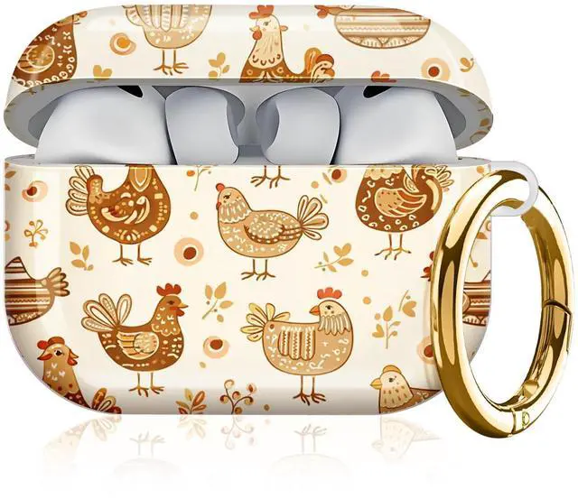 Main image of Compatible with AirPod Pro 3 Case, Cute Hard TPU Protective Cover with Keychain, Shockproof Design Case for Women & Girls,Chicken