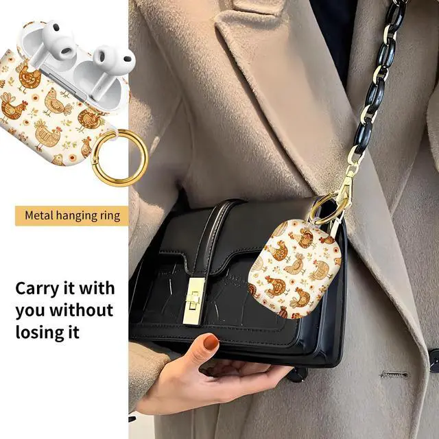 Alt view image 2 of 6 - Compatible with AirPod Pro 3 Case, Cute Hard TPU Protective Cover with Keychain, Shockproof Design Case for Women & Girls,Chicken