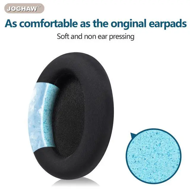 Alt view image 3 of 7 - Replacement Ear Pads for Headphones - Compatible for Sony WH-1000xm3 | Premium Ice Silk Cloth Cushions with Soft Memory Foam for Comfort - Black