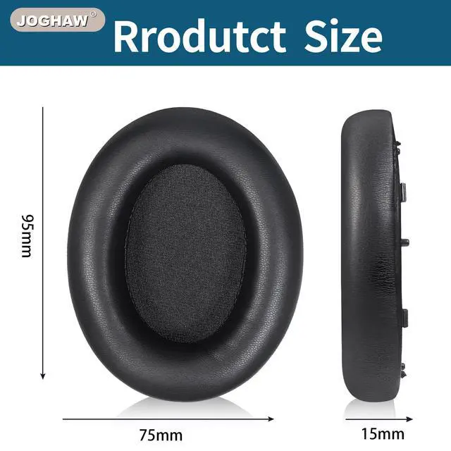 Alt view image 5 of 7 - Replacement Ear Pads for Headphones - Compatible for Sony WH-1000xm3 | Premium Protein Leather Cushions with Soft Memory Foam for Comfort - Black