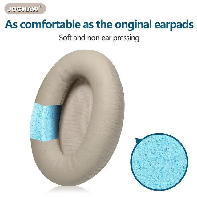 Alt view image 3 of 7 - Replacement Ear Pads for Headphones - Compatible for Sony WH-1000xm3 | Premium Protein Leather Cushions with Soft Memory Foam for Comfort - Gold