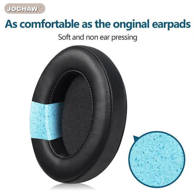 Alt view image 3 of 7 - Replacement Ear Pads for Headphones - Compatible for Sony WH-1000xm3 | Premium Protein Leather Cushions with Soft Memory Foam for Comfort - Black