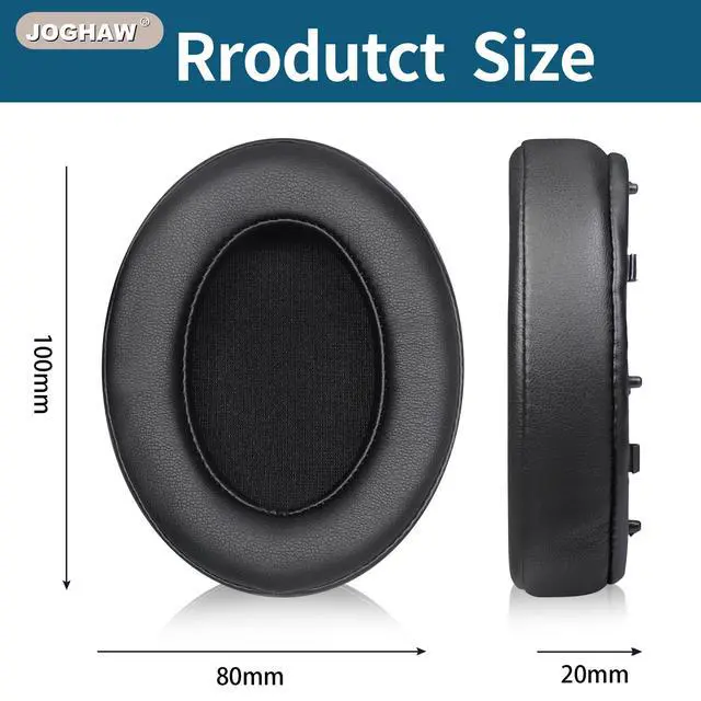Alt view image 5 of 7 - Replacement Ear Pads for Headphones - Compatible for Sony WH-1000xm3 | Premium Protein Leather Cushions with Soft Memory Foam for Comfort - Black