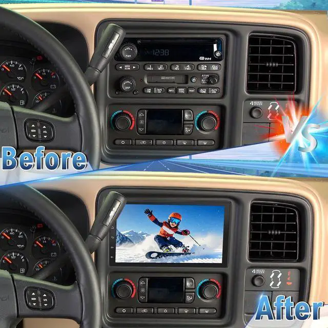 Alt view image 6 of 7 - 2 Din Car Stereo Radio for Chevy Suburban 1500 2500 3500 2003-2006 | Android 14 7" Car Radio w/Wireless Carplay Android Auto GPS WiFi Bluetooth RDS DSP SWC Mic Backup Camera