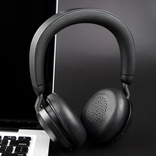 Alt view image 3 of 6 - Lambskin Ear Cushions for Jabra Evolve2 75 - Black | (Not Fit Evolve 75), Earpads for Evolve2 75 On-ear Headphones