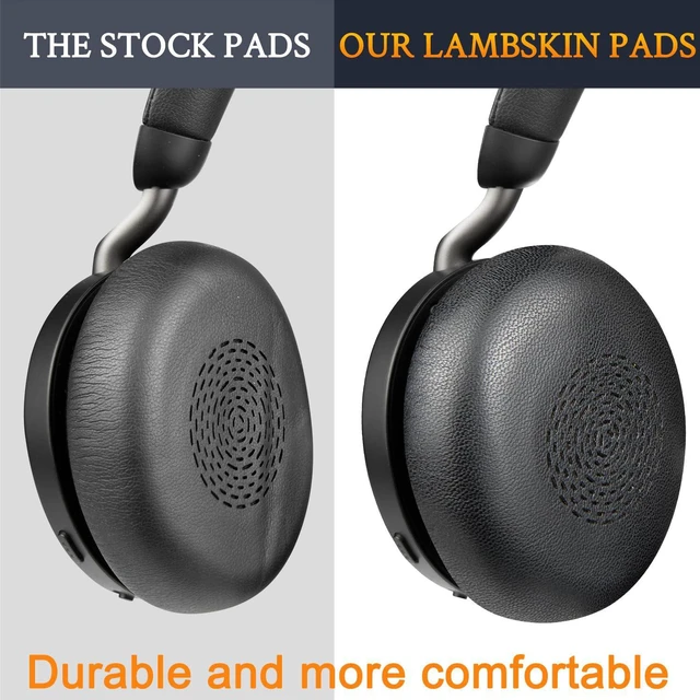 Alt view image 4 of 6 - Lambskin Ear Cushions for Jabra Evolve2 75 - Black | (Not Fit Evolve 75), Earpads for Evolve2 75 On-ear Headphones