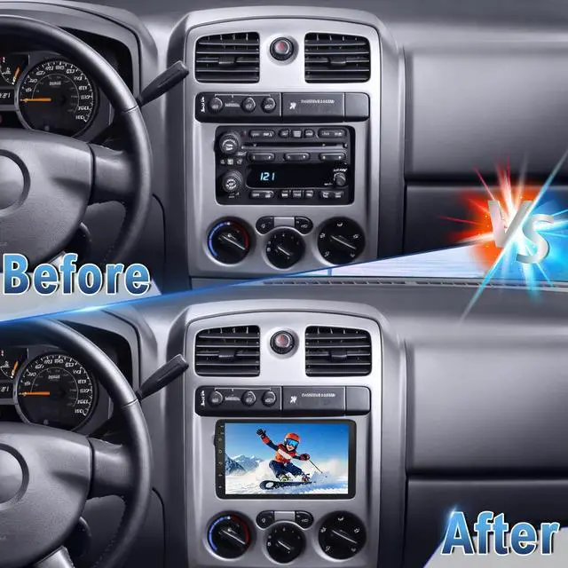 Alt view image 6 of 7 - Android 14 Double Din Car Stereo Radio for GMC Canyon 2004-2012 | 2G+32G 7" Touchscreen Car Radio w/Wireless Carplay Android Auto GPS WiFi Bluetooth RDS DSP SWC Mic Backup Camera