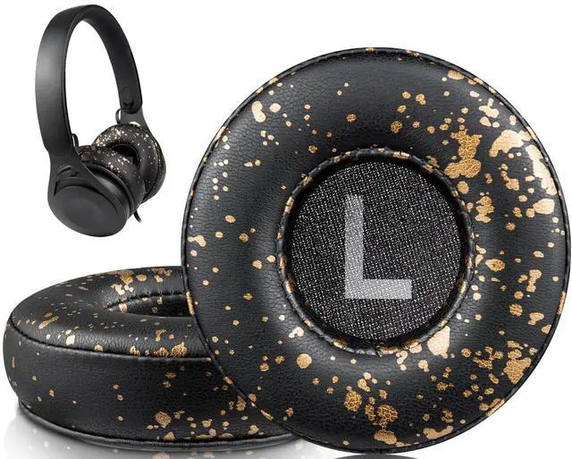 Main image of Professional Ear Pads Cushions Replacement for Beats EP Wired On-Ear Headphones, Ear Pads with High-Density Noise Isolation Foam - EP PL Black Gold