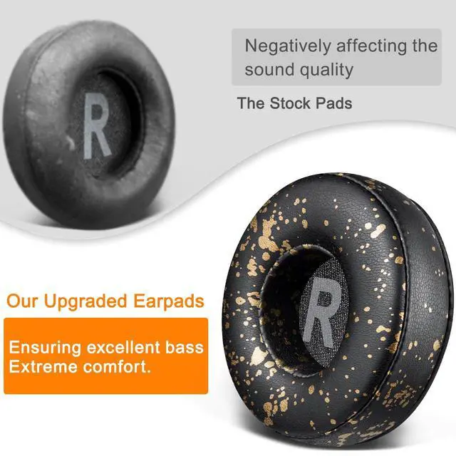 Alt view image 4 of 4 - Professional Ear Pads Cushions Replacement for Beats EP Wired On-Ear Headphones, Ear Pads with High-Density Noise Isolation Foam - EP PL Black Gold