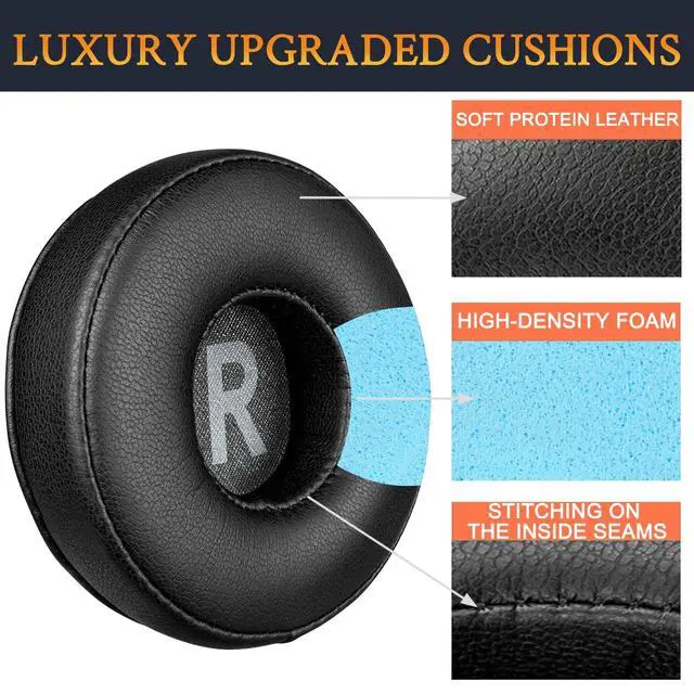 Alt view image 4 of 6 - Professional Ear Pads Cushions Replacement for Beats EP Wired On-Ear Headphones, Ear Pads with High-Density Noise Isolation Foam - EP PL Black