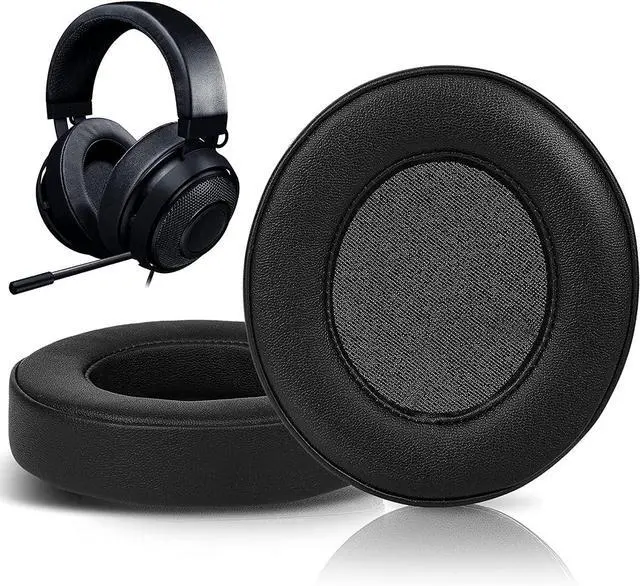 Main image of Headphones Ear Pads Cushions Replacement for Razer Kraken Pro V2, Kraken 7.1 V2, Kraken Stormtrooper Headset, Earpads with Softer Protein Leather-PL Black