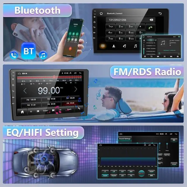 Alt view image 5 of 7 - 9.7inch Car Stereo Radiofor Hyundai Elantra 2011 2012 2013, Android 14 Car Radio Audio Receiver with Carplay Android Auto GPS Navigation Bluetooth SWC AHD Reverse Camera 4+64G