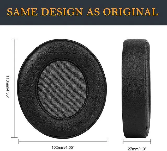 Alt view image 3 of 6 - Headphones Ear Pads Cushions Replacement for Razer Kraken Pro V2, Kraken 7.1 V2, Kraken Stormtrooper Headset, Earpads with Softer Protein Leather-PL Black