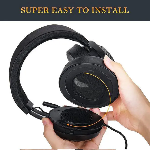 Alt view image 4 of 6 - Headphones Ear Pads Cushions Replacement for Razer Kraken Pro V2, Kraken 7.1 V2, Kraken Stormtrooper Headset, Earpads with Softer Protein Leather-PL Black