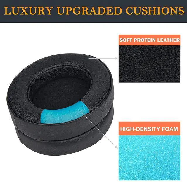 Alt view image 5 of 6 - Headphones Ear Pads Cushions Replacement for Razer Kraken Pro V2, Kraken 7.1 V2, Kraken Stormtrooper Headset, Earpads with Softer Protein Leather-PL Black