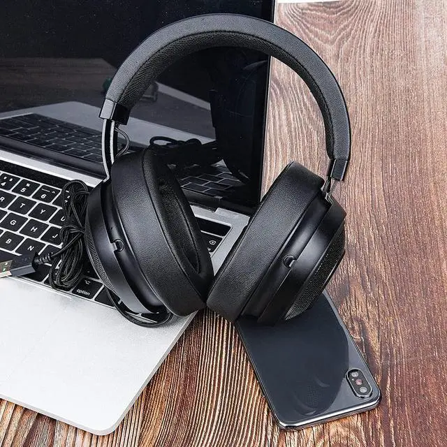 Alt view image 6 of 6 - Headphones Ear Pads Cushions Replacement for Razer Kraken Pro V2, Kraken 7.1 V2, Kraken Stormtrooper Headset, Earpads with Softer Protein Leather-PL Black