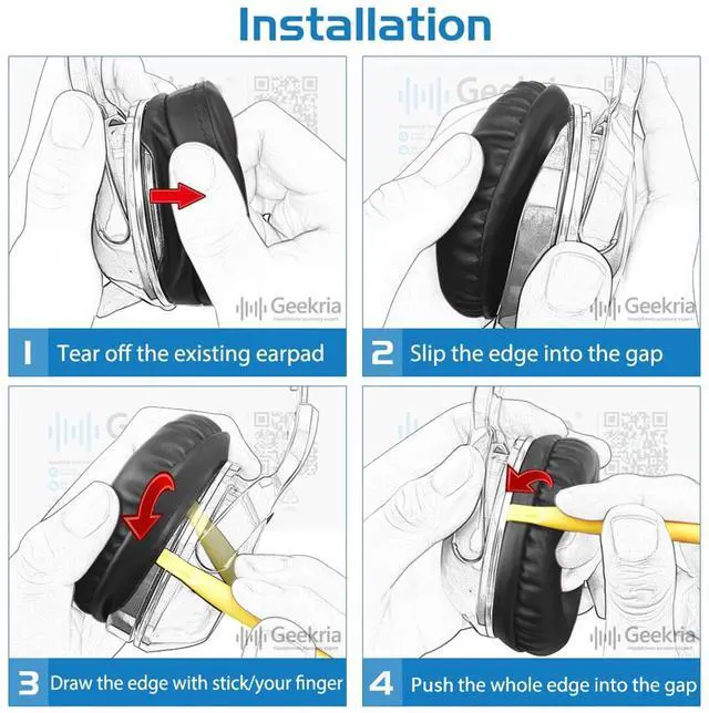 Alt view image 5 of 6 - Replacement Ear Pads Compatible with Sennheiser Urbanite XL Over-Ear Headphones Ear Cushions, Repair Parts (Black)