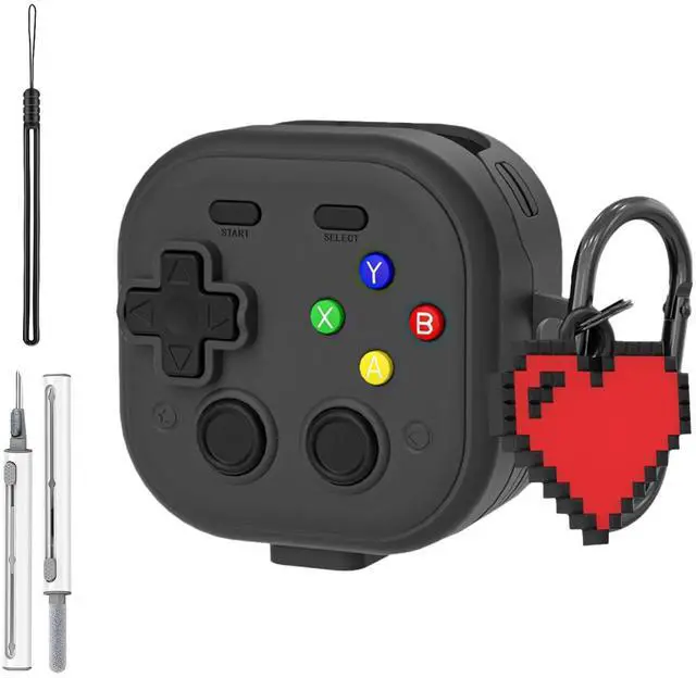 Main image of for Samsung Galaxy Buds 4 pro/Buds 4 Case Cover,Cute Cartoon 3D Funny Game Player Design Protective PC+TPU Cover,with Keychain & Lanyard & Cleaner Kit,Black