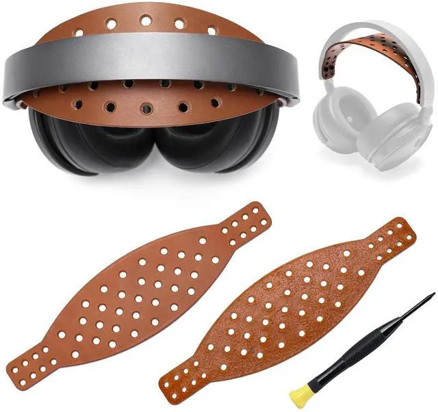 Main image of Wide Genuine Leather Headband Strap -Compatible with Audeze Maxwell Gaming Headset & Audeze MM-100 Professional Headphone,Premium Handcrafted, Durable, Comfortable, Cooler