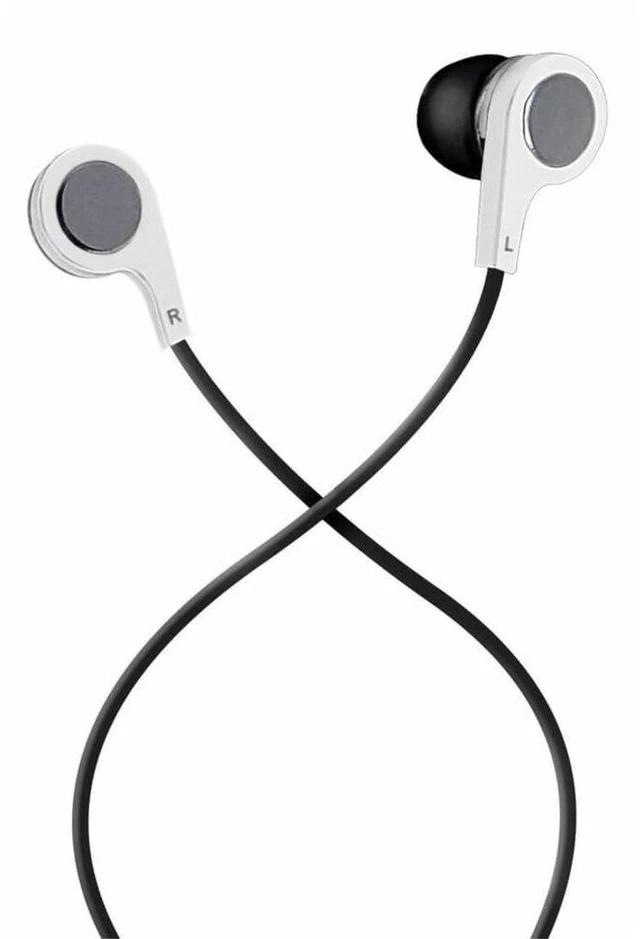 Main image of B-13 Bass Earbuds with Microphone, 52" Cord, White | Copper coil technology boosts bass response - crystal clear highs & mids, in-ear design with mic, 52in cord