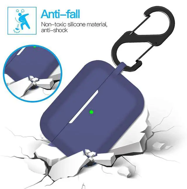 Alt view image 4 of 4 - Compatible with Razer Hammerhead True Wireless Pro Case, Protective Soft TPU Case with Keychain Compatible with Razer Hammerhead True Wireless Pro (Blue)