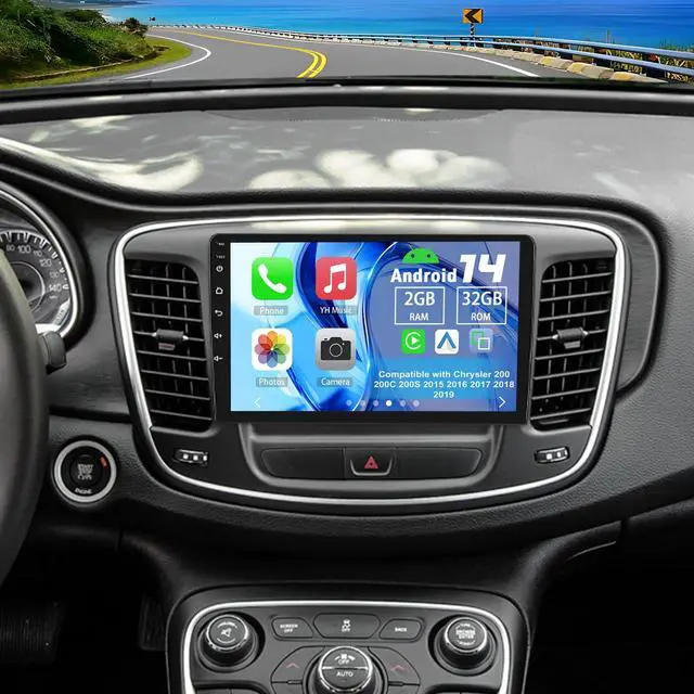 Main image of 2 Din Car Stereo Upgrade Radio for Chrysler 200 200C 200S 2015-19 | Android 14 2G+32G 9" Touchscreen Carplay Android Auto GPS WiFi Bluetooth RDS DSP SWC Mirrorlink Mic Backup Camera