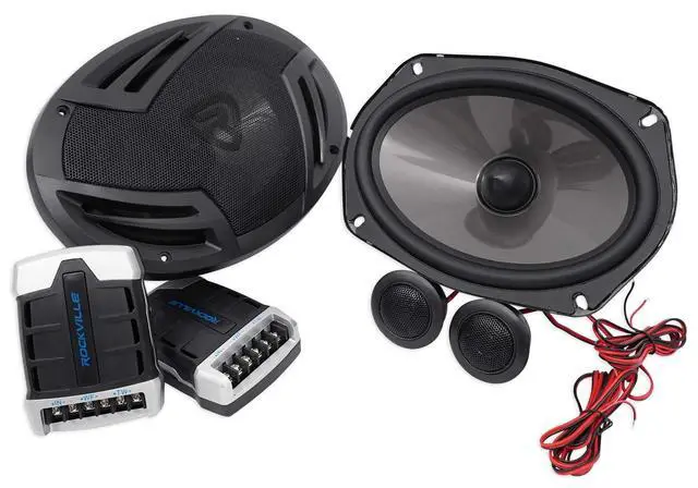 Alt view image 2 of 7 - RV69.2C 6x9 Component Car Speaker 2-Pair with RXA-F1 Amplifier | 2000W Peak / 440W RMS Speaker 4-Pack, CEA Rated, 4 Ohm, RXA-F1 1600W Peak / 400W RMS Amp, RWK42 Kit, 6-Items
