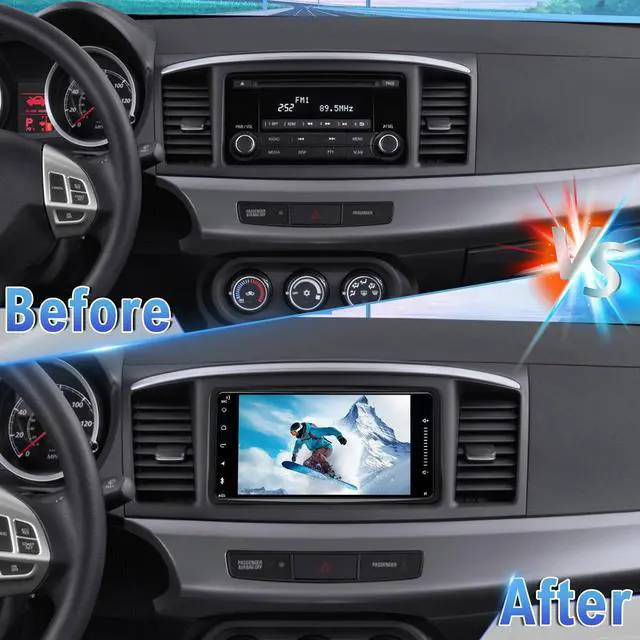 Alt view image 7 of 7 - 2 Din Car Stereo Upgrade Radio for Mitsubishi Lancer 2008-2017 | Android 14 7" Touchscreen Wireless Carplay Android Auto GPS WiFi Bluetooth RDS DSP SWC Mirrorlink Mic Backup Camera