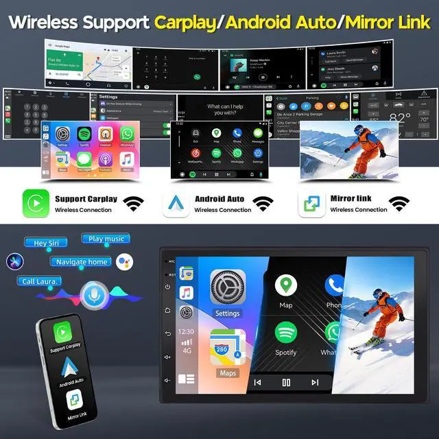 Alt view image 6 of 6 - 10'' Android 14 Car Stereo Radio for Dodge Ram 1500/2500/3500 2009-2012, Double Din Radio with Carplay Android Auto GPS Bluetooth WiFi Touch Screen SWC FM RDS DSP Mirror Link MIC Backup Camera