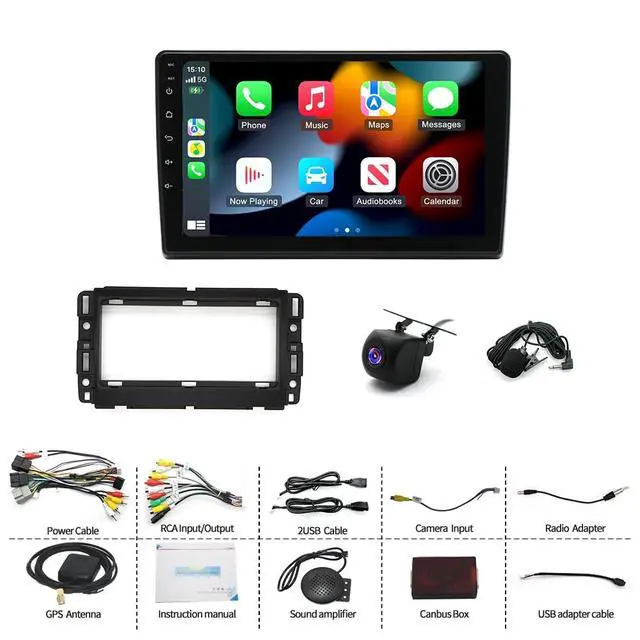 Alt view image 3 of 7 - 10.1" Android 15 Car Stereo Radio for Saturn Outlook 2007 2008 2009 2010 | with Wireless CarPlay & Android Auto, Touch Carplay Screen for Car, Bluetooth/WiFi/GPS/FM/DSP/SWC/Backup Camera/Mic 2+64G