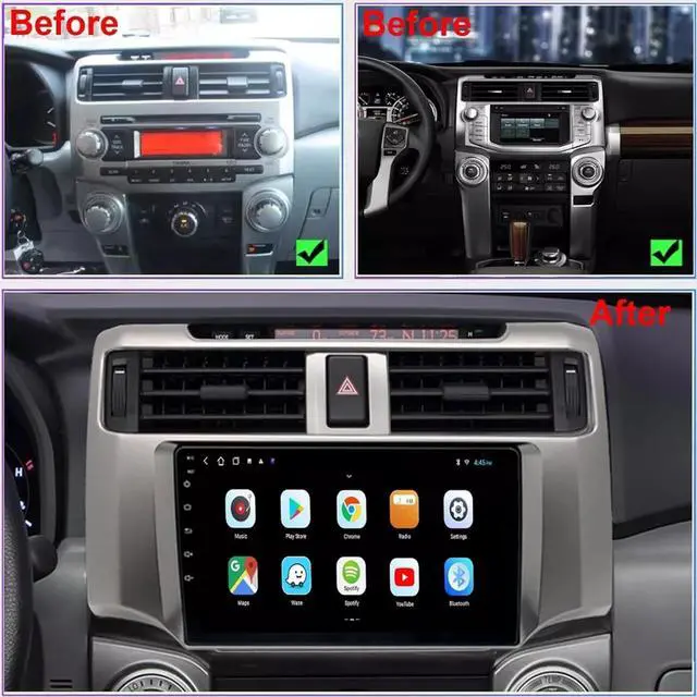 Alt view image 2 of 7 - Car Stereo Radio Fit for Toyota 4Runner 2009-2019, 9 Inch Touch Screen Android 13 Car Radio Receiver with Carplay/Android Auto Support Bluetooth GPS Navigation Backup Camera - 2+32G