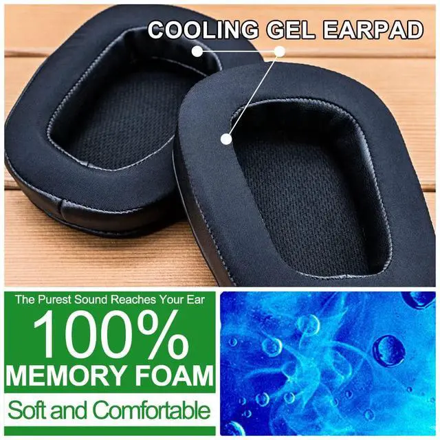 Alt view image 6 of 7 - G935 Cooling Gel Earpads - Compatible with G935 G933 G633 G635 Headset, Hybrid Fabric Cooling Gel Replacement Earpads (Hybrid Fabric)