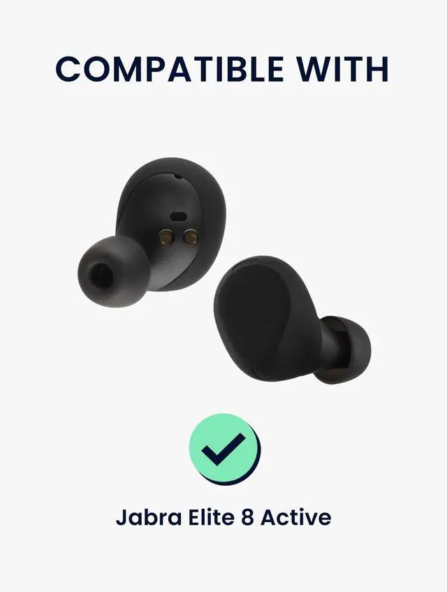 Alt view image 2 of 7 - 6X Silicone Ear Tips for Jabra Elite 8 Active - 3 Sizes - Replacement Earbud Tips for in-Ear Headphones - Black