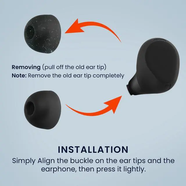 Alt view image 4 of 7 - 6X Silicone Ear Tips for Jabra Elite 8 Active - 3 Sizes - Replacement Earbud Tips for in-Ear Headphones - Black
