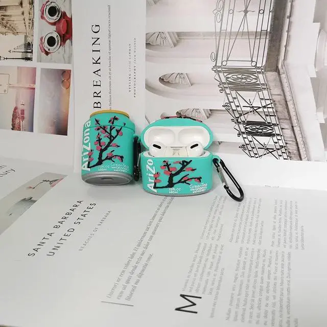 Alt view image 2 of 6 - Soft Silicone Case with Keychain for Apple AirPod 1 2 3 Pro Drink Design 3D Cartoon Cool Creative Unique Cute Fashion Unisex Kids Boys Girls
