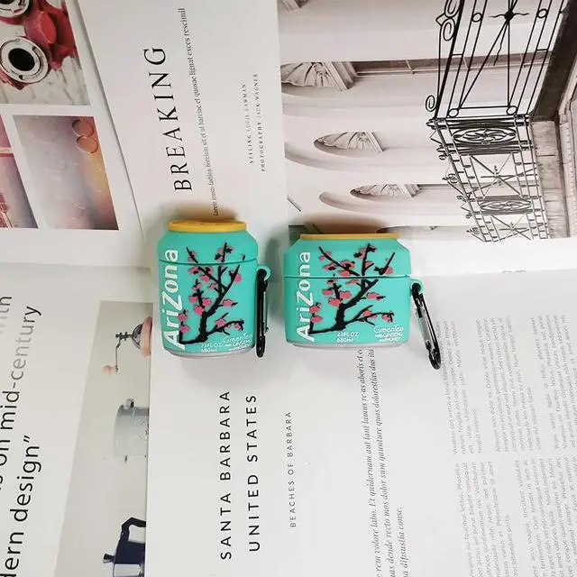 Alt view image 6 of 6 - Soft Silicone Case with Keychain for Apple AirPod 1 2 3 Pro Drink Design 3D Cartoon Cool Creative Unique Cute Fashion Unisex Kids Boys Girls