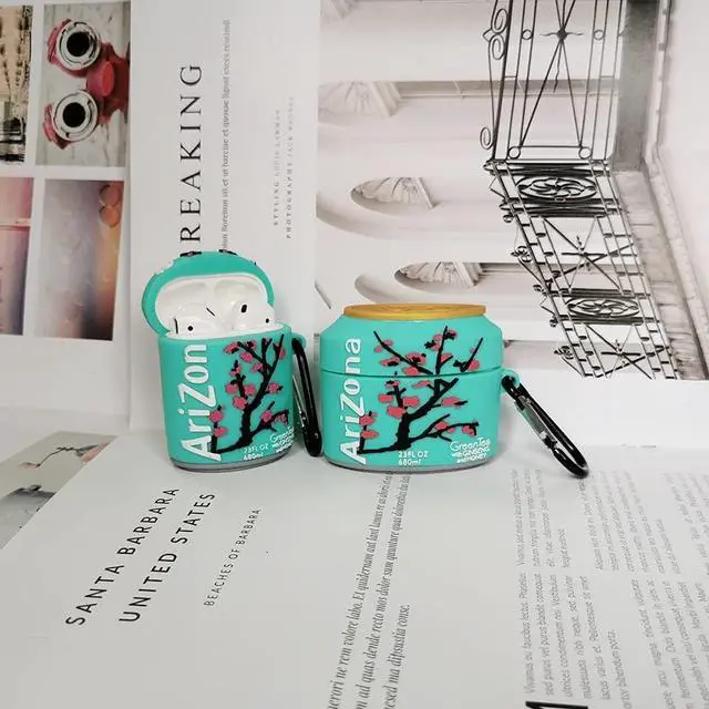 Alt view image 5 of 6 - Soft Silicone Case with Keychain for Apple AirPod 1 2 3 Pro Drink Design 3D Cartoon Cool Creative Unique Cute Fashion Unisex Kids Boys Girls