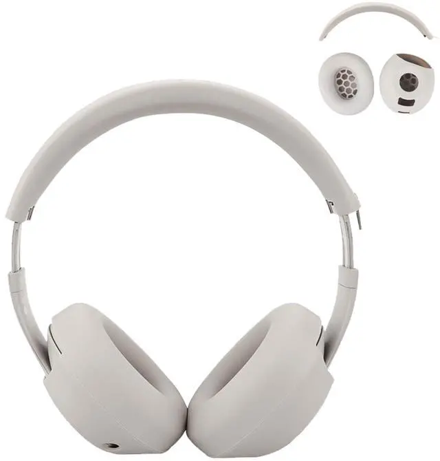 Main image of Studio Pro Silicone 2-in-1 Sweat Case Cover Set with Anti-Scratch Ear Pad Covers & Zipper Headband Cover Compatible with Beats Studio Pro Wireless HeadphonesOff White
