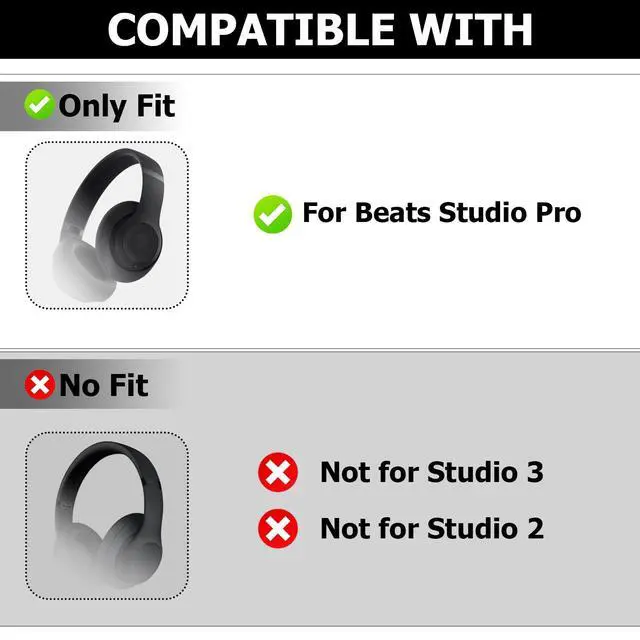 Alt view image 2 of 7 - Studio Pro Silicone 2-in-1 Sweat Case Cover Set with Anti-Scratch Ear Pad Covers & Zipper Headband Cover Compatible with Beats Studio Pro Wireless HeadphonesBlue