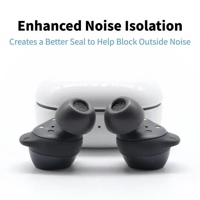 Alt view image 5 of 7 - TW-180-A TrueGrip MAX Memory Foam Ear Tips | For Samsung Galaxy Buds FE & Beats Powerbeats Fit, Ultimate Comfort, Superior Noise Isolation, Black S/M/L (3 Pairs)