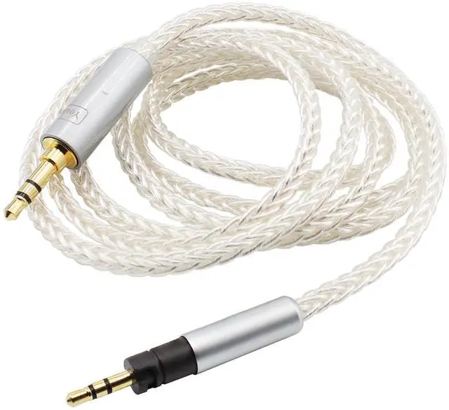 Main image of 3.5mm Replacement Audio Upgrade Cable Compatible with Sennheiser Momentum 2.0 Momentum 3 HD1 Headphones Silver Plated Copper 8 Core Braided Cord 4ft/1.2m