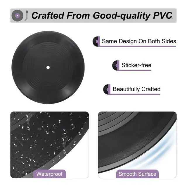 Alt view image 3 of 6 - 8pcs Blank Vinyl Records, 10 Inch, PVC, Black, Vintage, Fake Record Decoration for Wall, Music Themed Parties
