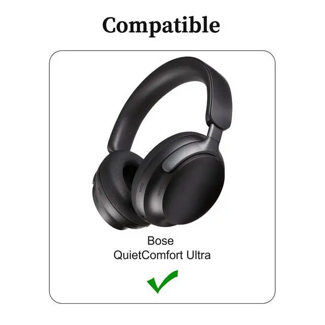 Alt view image 2 of 6 - Ear Pads for Bose Quietcomfort Ultra - Replacement Earpads for Bose QC Ultra Wireless Noise Cancelling Headphones, Durable Ear Cups Accessories, Upgraded Memory Foam & Softer Protein Leather (Black)