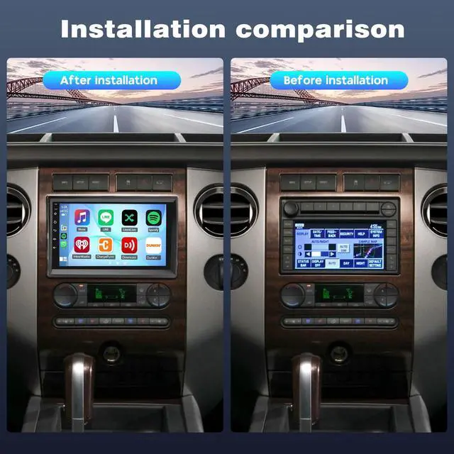 Alt view image 2 of 7 - 7" Android 14 Car Stereo Radio for Ford Expedition 2007-2014 with Carplay Android Auto,Touch Screen Car Radio with GPS Navigation Bluetooth WiFi FM RDS SWC AHD Backup Camera, 2+32G