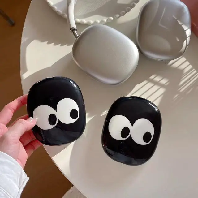 Alt view image 4 of 6 - Cartoon Case for AirPods Max Cover - 3 in 1 Cute Funny Headphones Case for AirPods Max Ear Cups Protector Cover Accessories Set Kit with Sweat-Proof Silicone Ear Pad/Headband (Black)