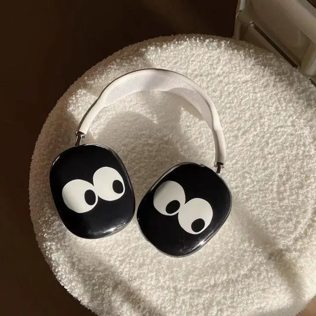 Alt view image 5 of 6 - Cartoon Case for AirPods Max Cover - 3 in 1 Cute Funny Headphones Case for AirPods Max Ear Cups Protector Cover Accessories Set Kit with Sweat-Proof Silicone Ear Pad/Headband (Black)