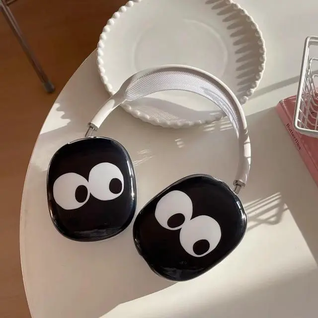 Alt view image 6 of 6 - Cartoon Case for AirPods Max Cover - 3 in 1 Cute Funny Headphones Case for AirPods Max Ear Cups Protector Cover Accessories Set Kit with Sweat-Proof Silicone Ear Pad/Headband (Black)